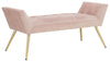 Window Seat Upholstered Bench Stool Blush Pink Fabric Chair Bedroom Living Room