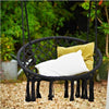 Vancouver Hanging Relax Swing Stylish Chair Soft Seat In/Outdoor Garden Black