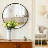 60cm Large Round Wall Mirror Industrial Metal Frame Make-up Home Bathroom Gift