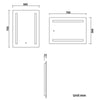 500��700 Bathroom Mirror with LED and Demister Anti-fog, Horizontal/Vertical