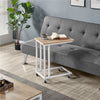 Mobile Side Table, C Shaped Sofa End Table, Coffee Snack Table for Living Room