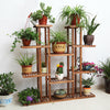 Anti-mould Wooden Plant Stand Tall Vintage 11 Holders Flower Herb Pot Rack Shelf