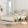 Kids Bed 4FT6 Double Size Bed Solid Pine Wooden Bed Frame w/Storage Headboard QS