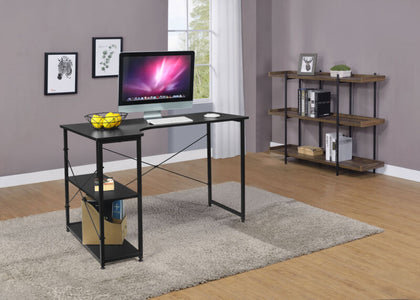 L-shaped Computer Desk Corner PC Study Work Table with Bookshelves Workstation