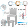 Modern White Dressing Table Makeup Desk With LED Mirror Stool 2 Drawers Bedroom