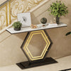 120cm Console Table Hall Marble Tabletop Geometric Base Accent Desk Storage