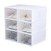 12x White Plastic Shoe Storage Boxes Drawer Stackable Foldable Durable Organiser