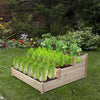 3 Tiers Vertical Fir Wood Raised Flower Bed Stackable Herb Grow Box 122x122x60CM