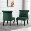 2x Accent Dining Chairs Occiaonal Chair Velvet Green Dining Room Bedroom Wooden