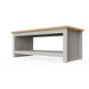 Modern Coffee Tea Side End Low Table Shelf Storage Grey Oak Living Room