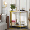 Console Sofa Table with 2 Shelves White Hallway Table for Living Room Corridor