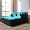 Rattan Garden Daybed Furniture Set Patio Sun Bed 2 Seater Lounger with Cushions