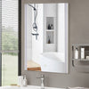White Bathroom Mirror Wall Mounted 3 Colors LED Lights Touch Switch Anti-fog