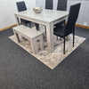 Grey Dining Table and 4 Black Chairs With 1 Bench Kitchen Dining Room Set