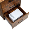 3 Drawer File Cabinet Mobile Office Cabinet with Wheels File Folder Rustic Brown