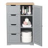Bathroom Storage Cabinet Wooden Cupboard Multipurpose 4 Drawer 3 Shelves UK