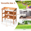 3 Tier Garden Patio Potting Table Wooden Planting Bench Workstation W/ Hooks