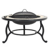 2-in-1 Outdoor Mosaic Fire Pit BBQ Grill Table Stove Patio Heater Firepit Burner