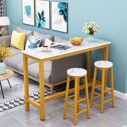 Modern Dining Table Breakfast Bar Table and Stools Chairs Kitchen Furniture Set