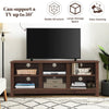 TV Stand for TVs up to 55 Inches Wooden 6 Storage Compartments TV Cabinet Table
