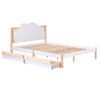 Wooden Bed Frame Storage Drawers 4ft6 Double Size Kids Bed with Cloud Headboard