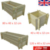 Garden Raised Vegetable Bed Impregnated Pinewood Plant Flower Pot Box 3 Sizes