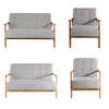 1/2 Seater Loveseat Fabric Upholstered Lounge Arm Chair Sofa Chair Couch Wooden