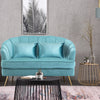 2 Seater Sofa Loveseat Chair Upholstered Velvet Fabric Armchair Shell Wing Back
