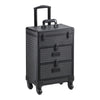 Black Mak Up Trolley Case Travel Beauty Vanity Hairdressing Case with Drawers UK