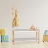 Wooden Shoe Rack With Coat Stand Shoe Storage Rack For Hallway White MDF Wood