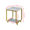 45/105cm Marble Effect 2-Tier End Table Sofa Side Tables Bedside for Living Room
