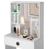 Dressing Table with Drawers, Mirror Stool Set Makeup Desk Vanity Table Bedroom