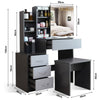 Dressing Table With Drawers Mirror Stool Set Makeup Desk Vanity Table Bedroom