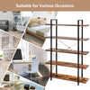 5-Tier Industrial Bookshelf Vintage Bookcase Wooden ladder shelf plant stand