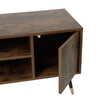 Retro TV Unit Stand TV Cabinet Industrial Style Metal Feet w/ 2 Storage Cube MDF