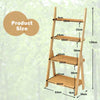4-Tier Bamboo Ladder Shelf Bookcase Storage Organizer Plant Flower Stand Natural
