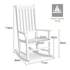 Outdoor Rocking Chair Wooden Frame Porch Chair Garden Balcony Backyard White