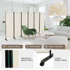 6-Panel Room Divider 172cm Folding Privacy Screen Rolling Portable Wall Divider