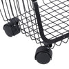 4 Tiers Kitchen Storage Trolley Cart Rack Tray Metel Wire Basket Shelf Rolling