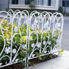 5PCS Elegant White Metal Steel Effect Garden Fence Panels Outdoor Lawn Border