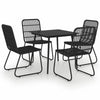 5 Piece Outdoor Dining Set Poly Rattan and Glass O6U0