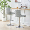 Set of 2 Modern Velvet Bar Stools Breakfast Home Kitchen Chair Bar Bistro Grey