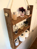 Rustic Hanging Ladder Shelf With Rope - Medium Oak