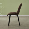 2X Faux Leather/Velvet Dining Chairs Office Chair Brown Grey Kitchen Dining Room