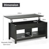 110cm Modern Lift Up Top Coffee Table Desk W/ Hidden Storage & Divided Shelf