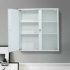 Single/Double Door Wall Mount Cabinet Cupboard Storage Shelf Glass Wood Bathroom