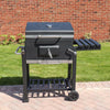 Charcoal Grill BBQ Trolley Wheels Garden Smoker Steel Temperature Control Black