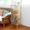 Multifunction Bamboo Shelf Free Standing Bathroom Tower Rack Corner Storage Unit