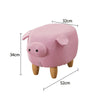 Pink Fabric Pig Animal Footstool Stools Ottomans With Wood Legs Living room Toy