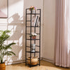 5 Tier Bookcase Bookshelf Industrial Retro Wooden Storage Shelf Metal Frame